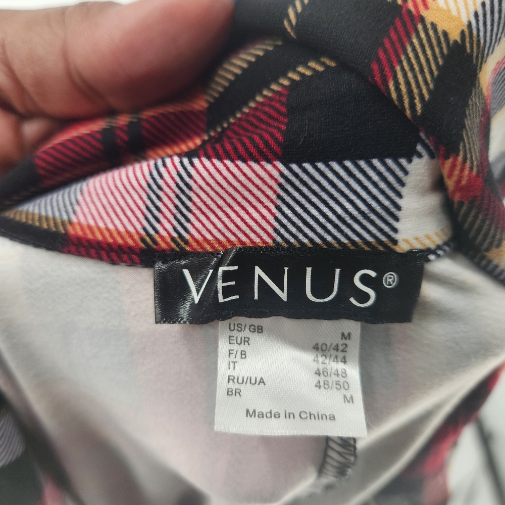 VENUS Red Black Plaid Button-Down Shirt - Picture 5 of 5